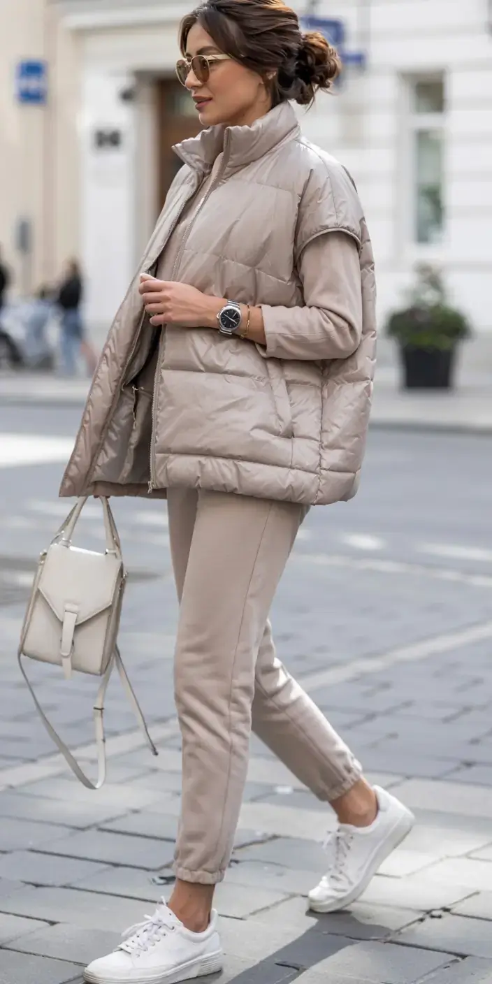 Travel outfit ideas 2026 Urban Luxe in Monochrome Beige