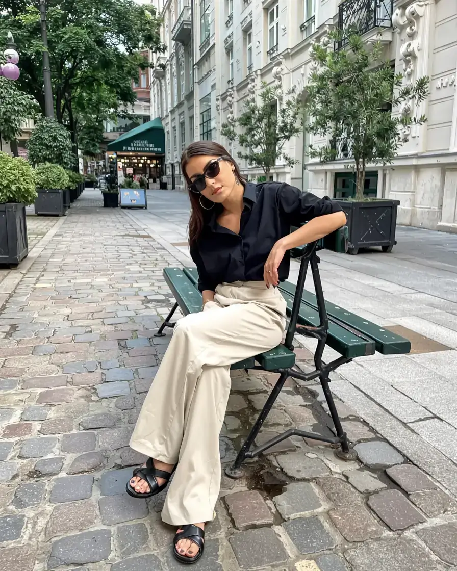 Travel outfit ideas 2026 Effortless Monochrome Cool