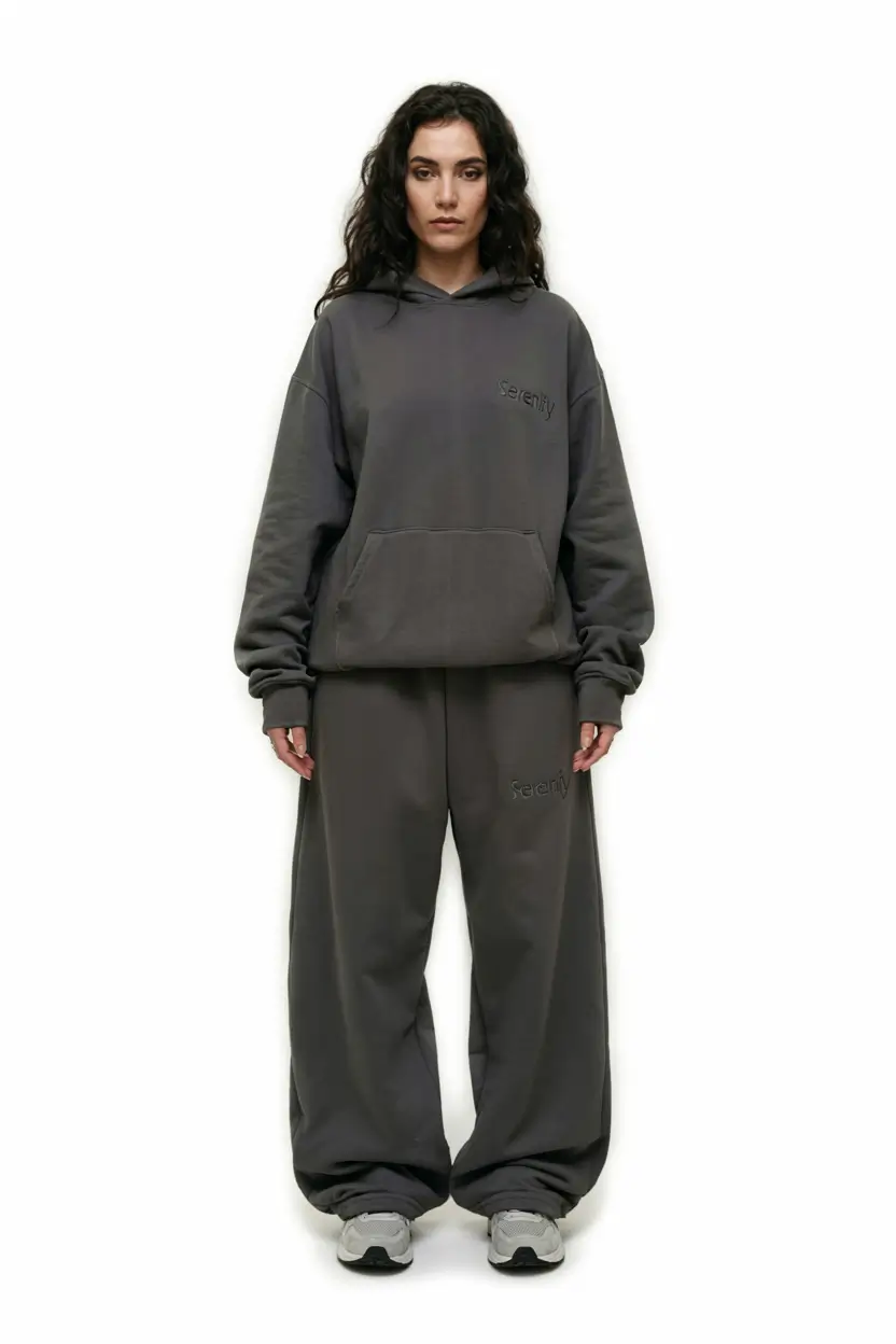 Trendy hoodie outfits 2026 All-Charcoal Ease With Sculptural Silhouettes