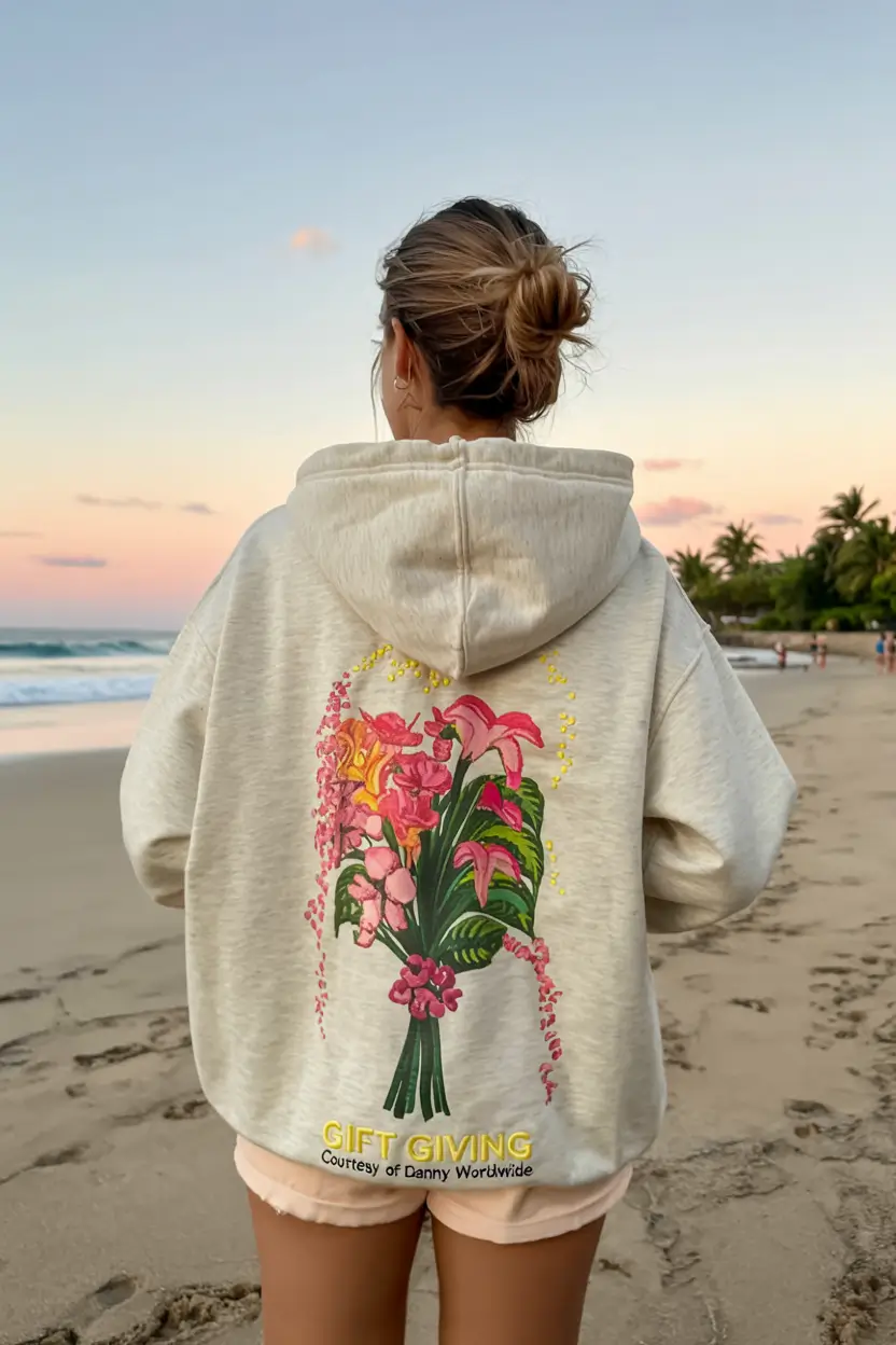 Trendy hoodie outfits 2026 Beachside Florals With Soft Neutrals