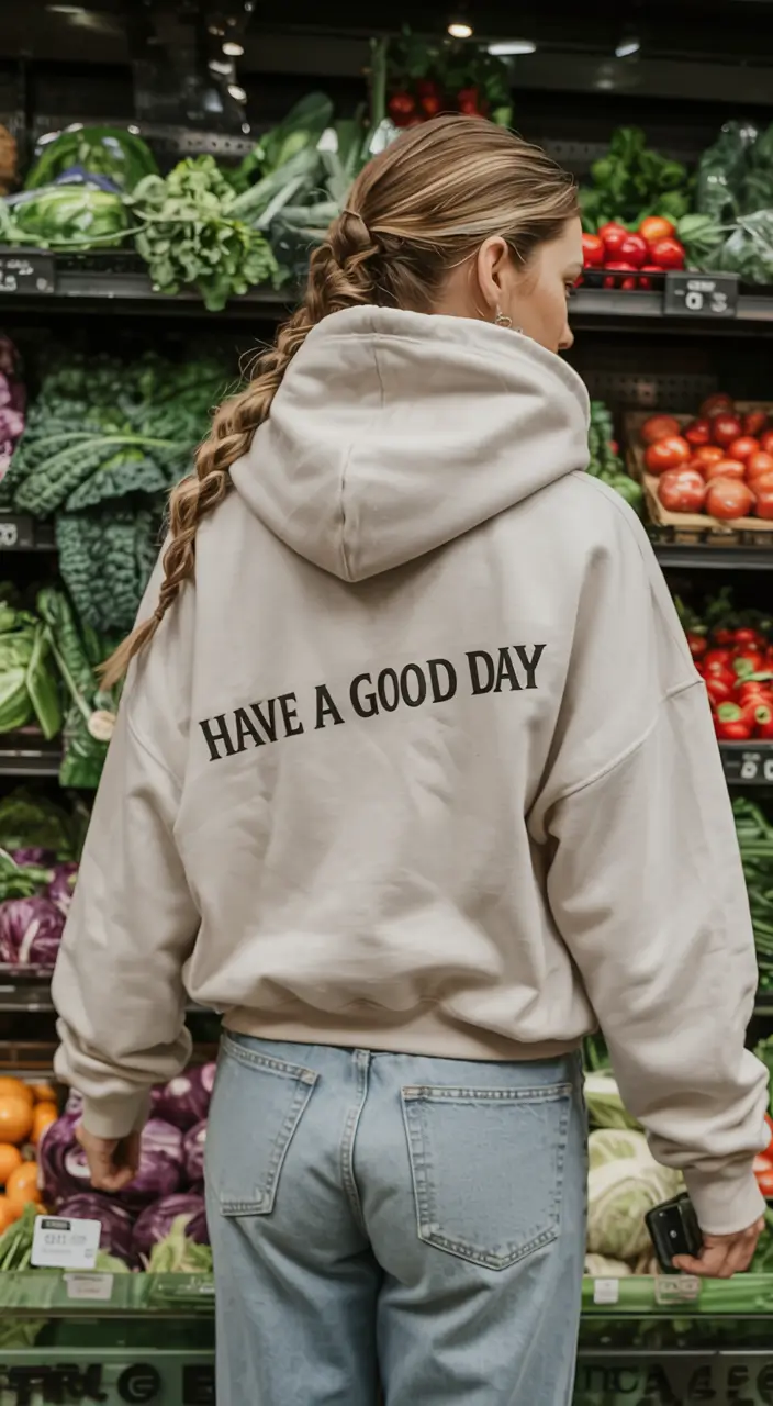 Trendy hoodie outfits 2026 Everyday Affirmations in Soft Denim