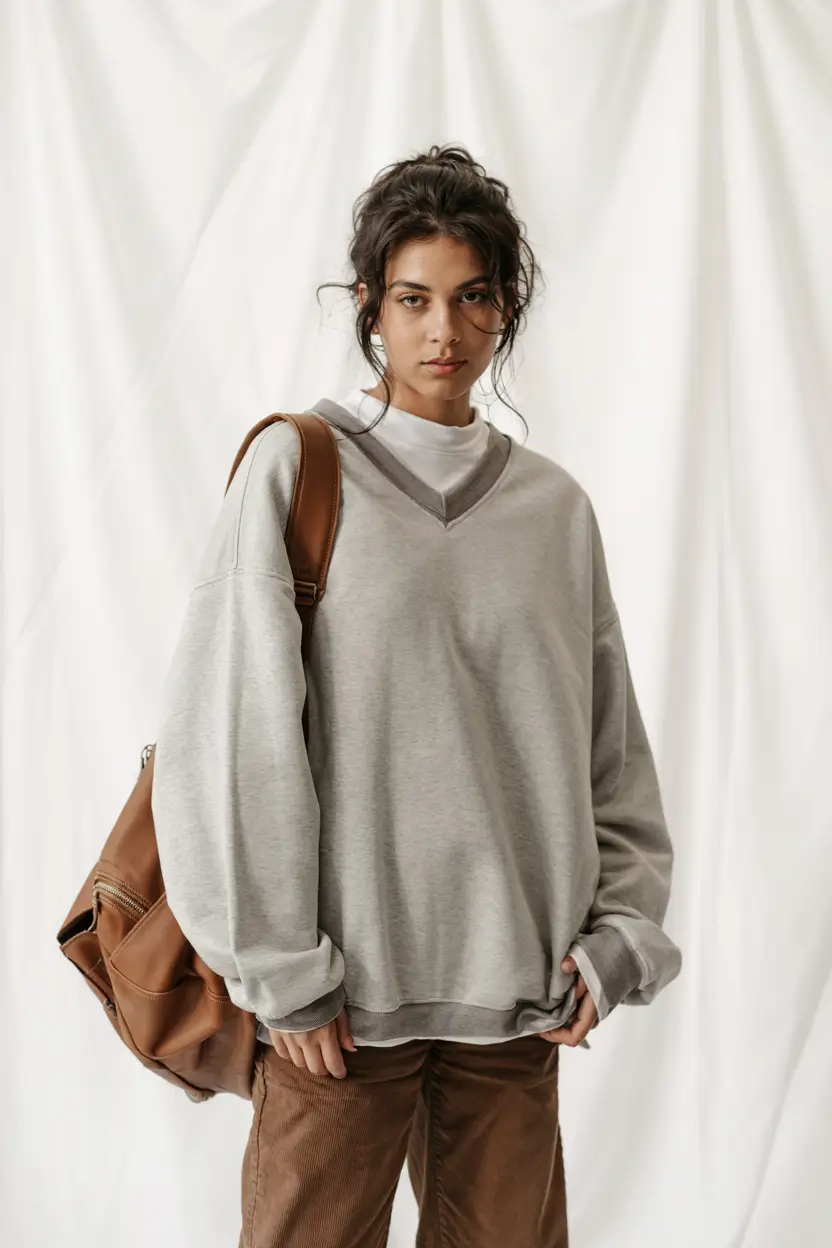 Trendy hoodie outfits 2026 Soft Gray Vintage College Aesthetic