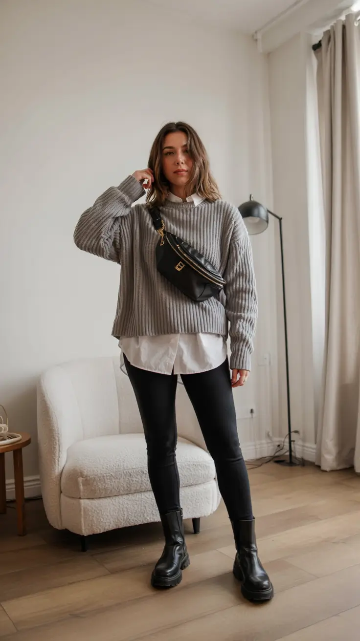 Trendy legging outfits 2026 Modern Nordic Layers