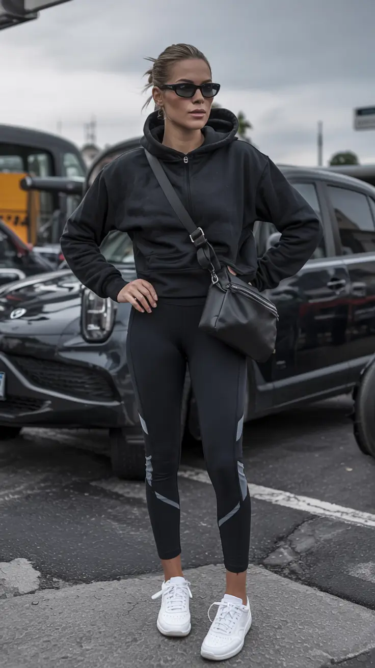 Trendy legging outfits 2026 Classic Sport Noir