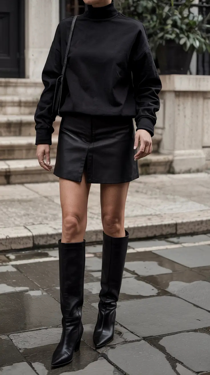 trendy outfits for women 2026 Sharp All-Black Simplicity With Urban Edge