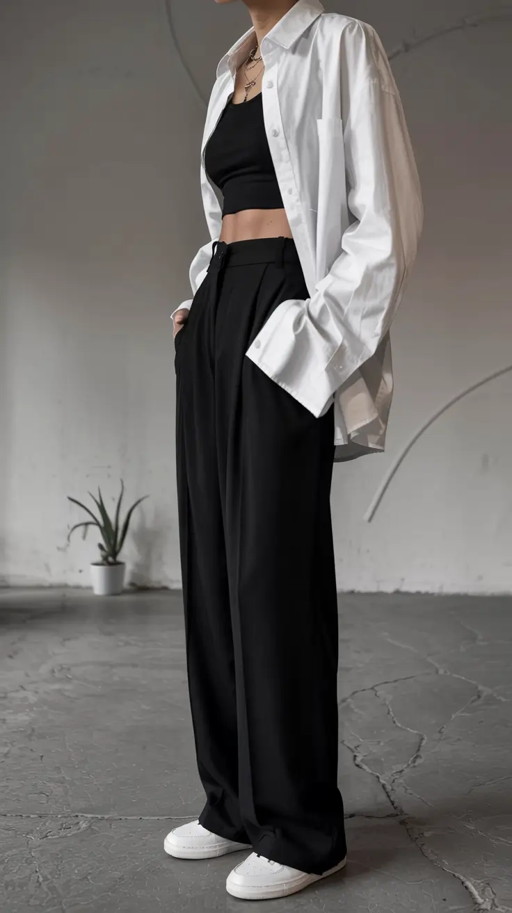 trendy outfits for women 2026 Crisp Shirt Layers With Modern Minimalist Structure