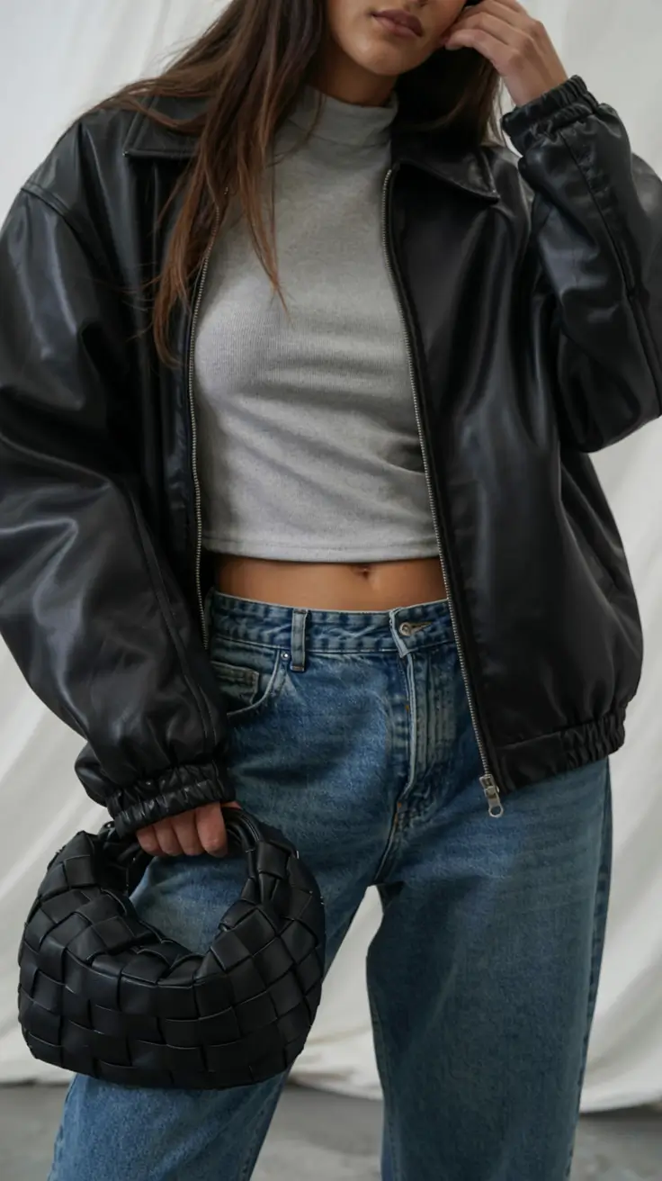 trendy outfits for women 2026 Modern Leather and Casual Cool