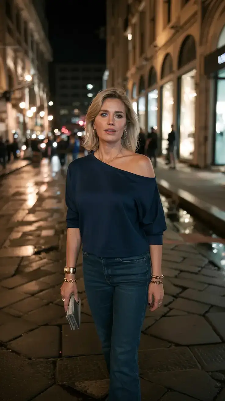 Trendy outfits for women over 40 in 2026 Midnight Glow Chic Confidence After Dark