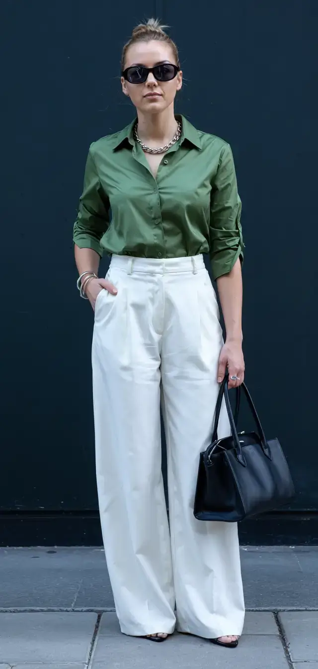 Trendy outfits for women over 40 in 2026 Sophisticated Contrast in Earth and Cream