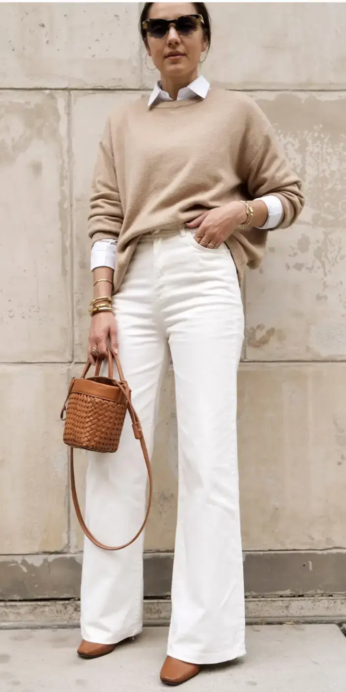 trendy outfits for women over 50 in 2026 Soft Neutrals Strong Presence