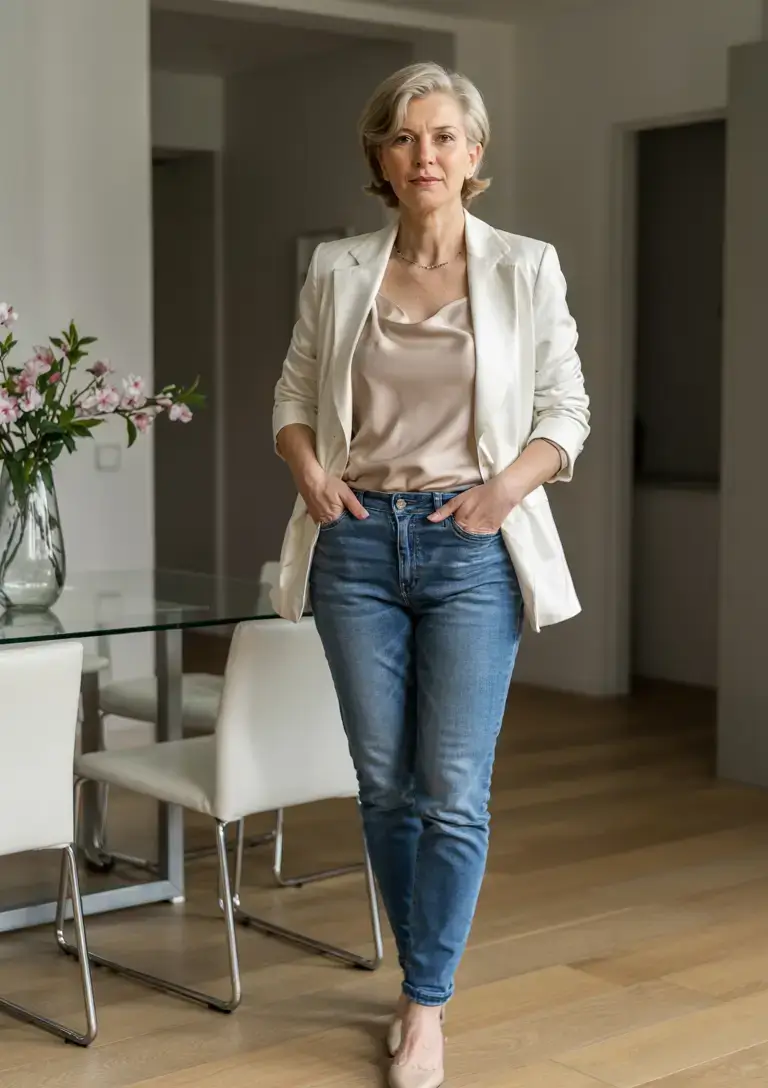 trendy outfits for women over 50 in 2026 Modern Elegance in Everyday Denim