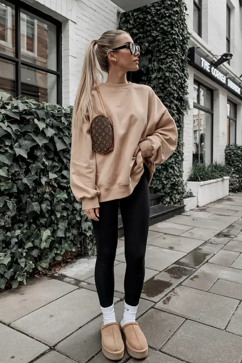 Ugg outfit ideas 2026 Sporty Luxe with a Street Twist