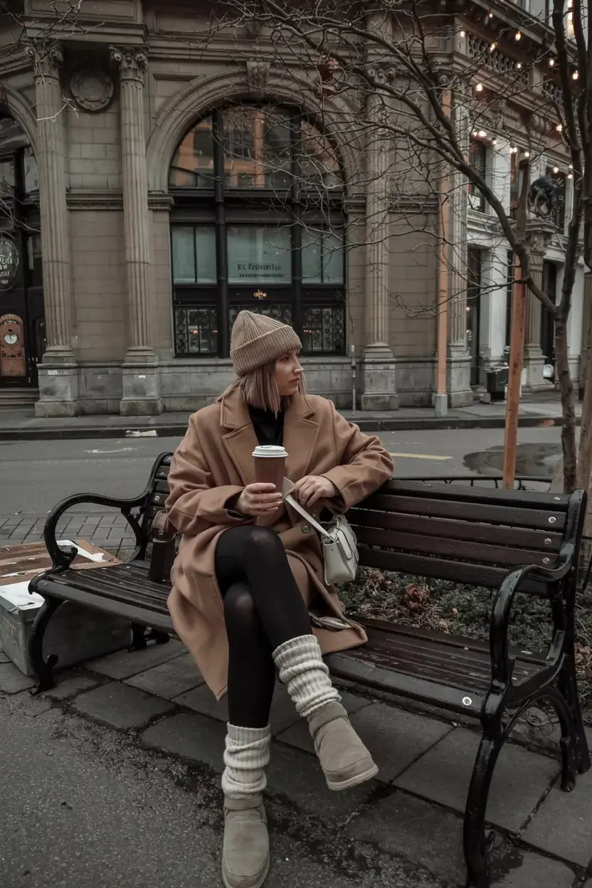 Ugg outfit ideas 2026 Soft City Coziness with Vintage Mood