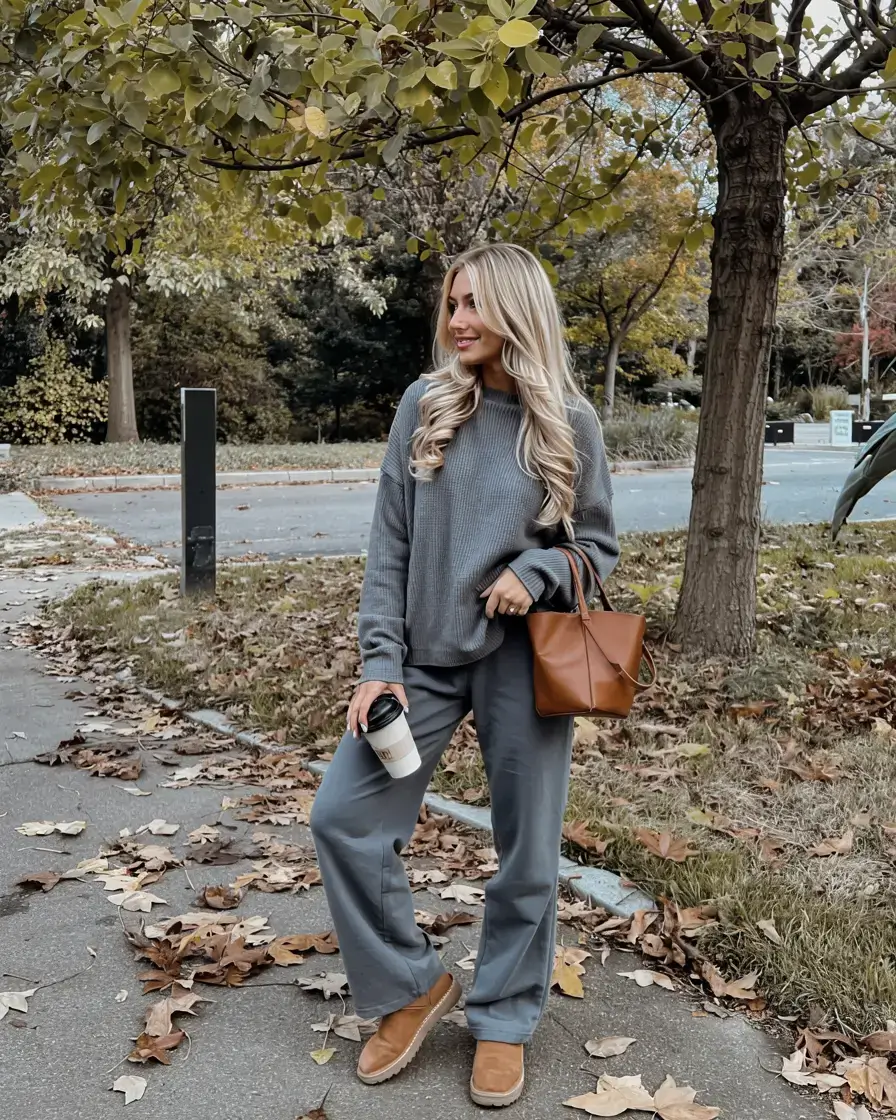 Ugg outfit ideas 2026 Muted Monochrome with a Hint of Luxe