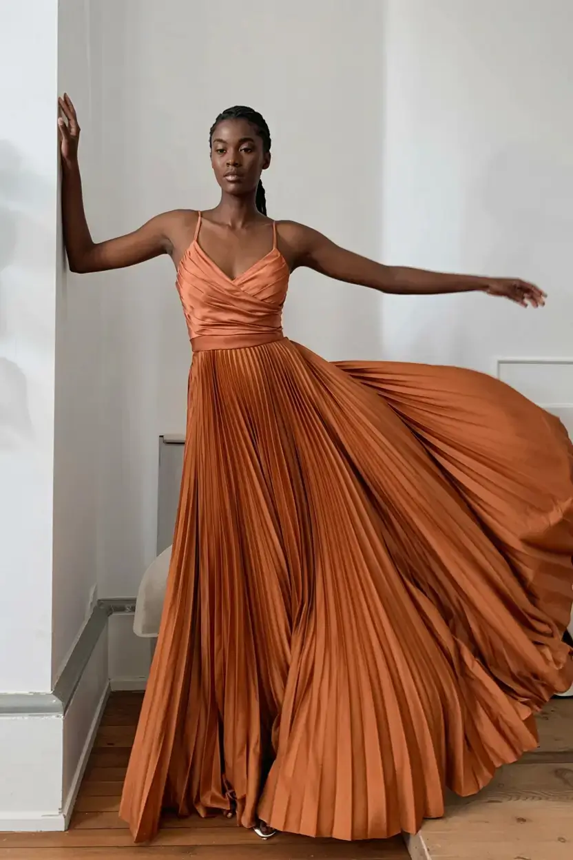 Wedding guest outfit ideas 2026 Copper Sunset Symphony