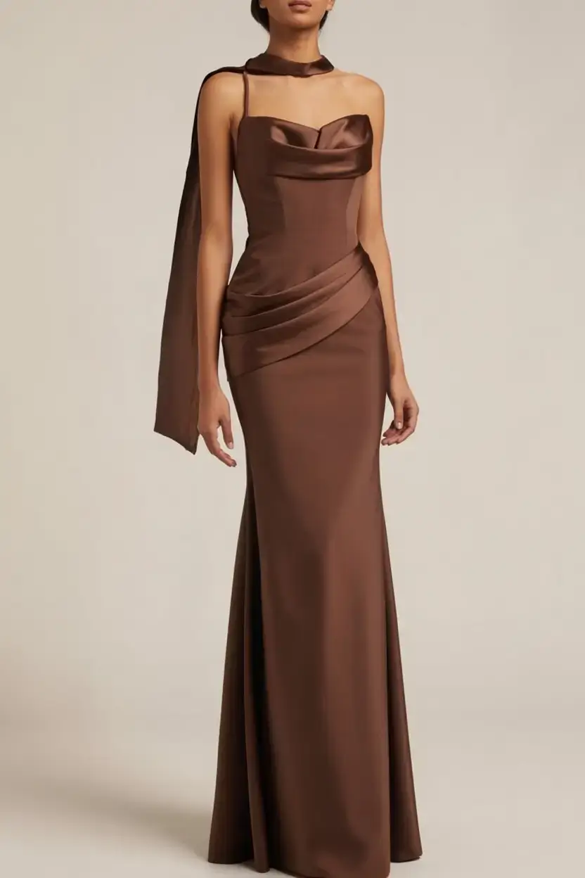 Wedding guest outfit ideas 2026 Chocolate Satin Majesty