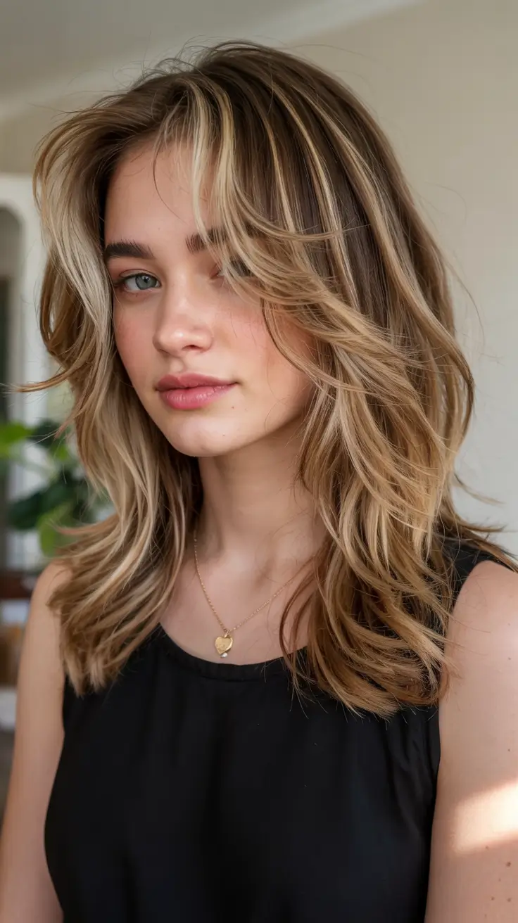wolf haircut ideas 2026 Golden Blonde Layers with Lift
