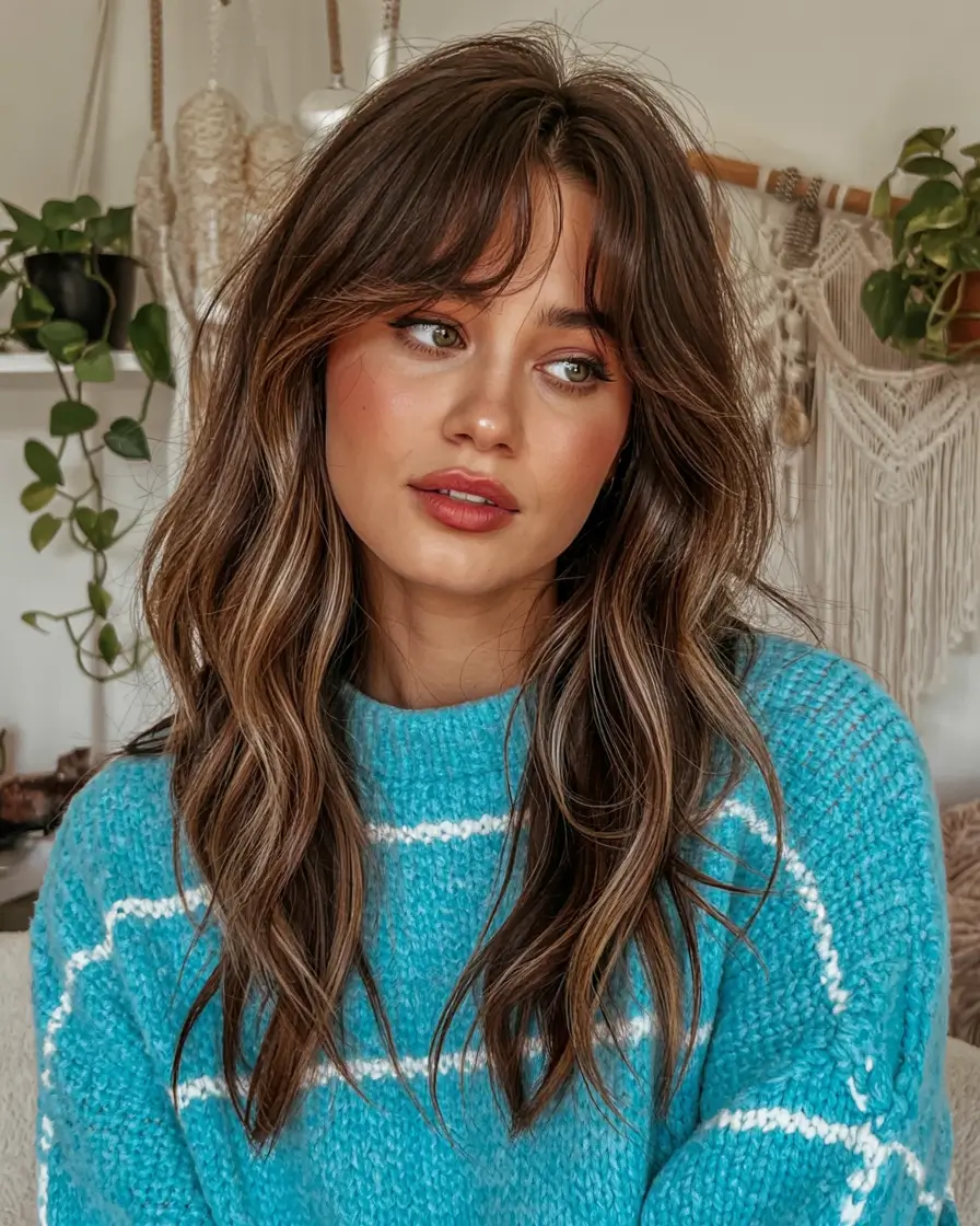 wolf haircut ideas 2026 Layered Luxe with Chocolate Ribbons