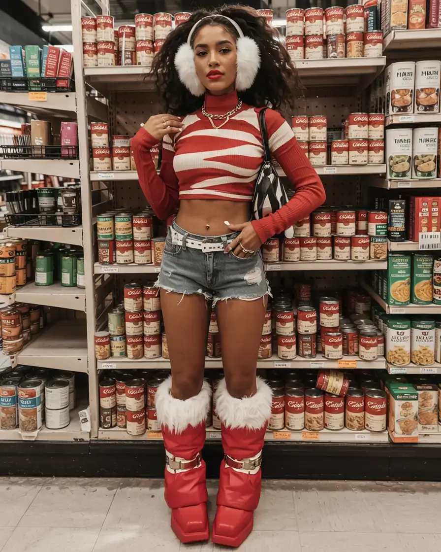 y2k outfits ideas 2026 Playful Rebel in Red and Denim