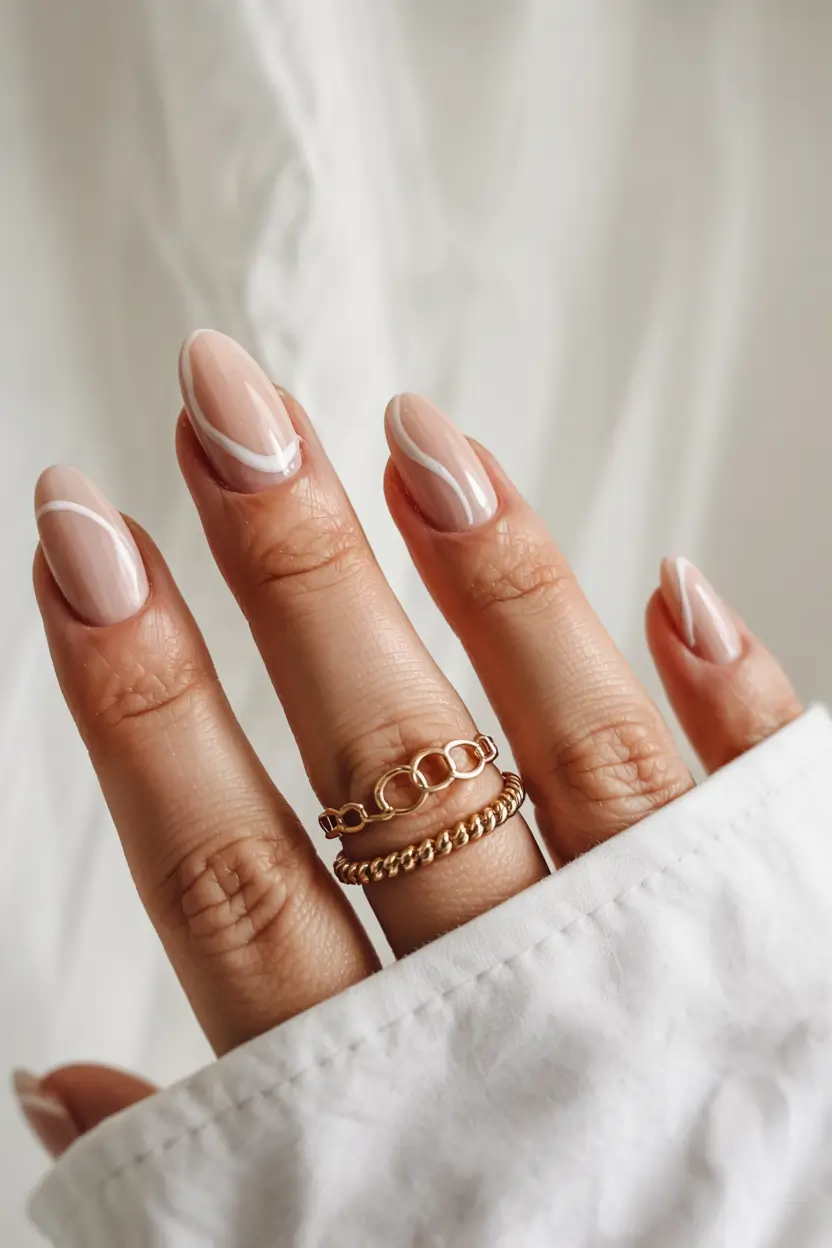 almond nails 2026 Negative Space Whisper Lines