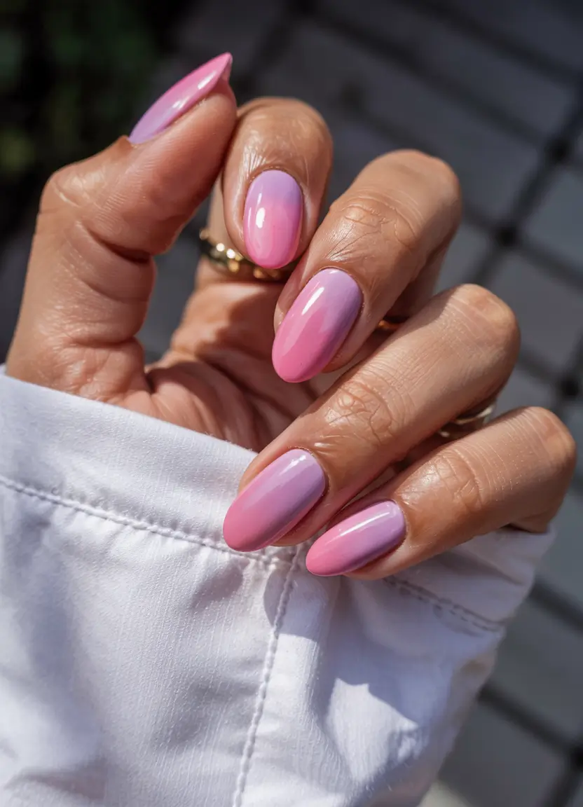aura nails 2026 Dream Pop: Rose-Lavender Shift