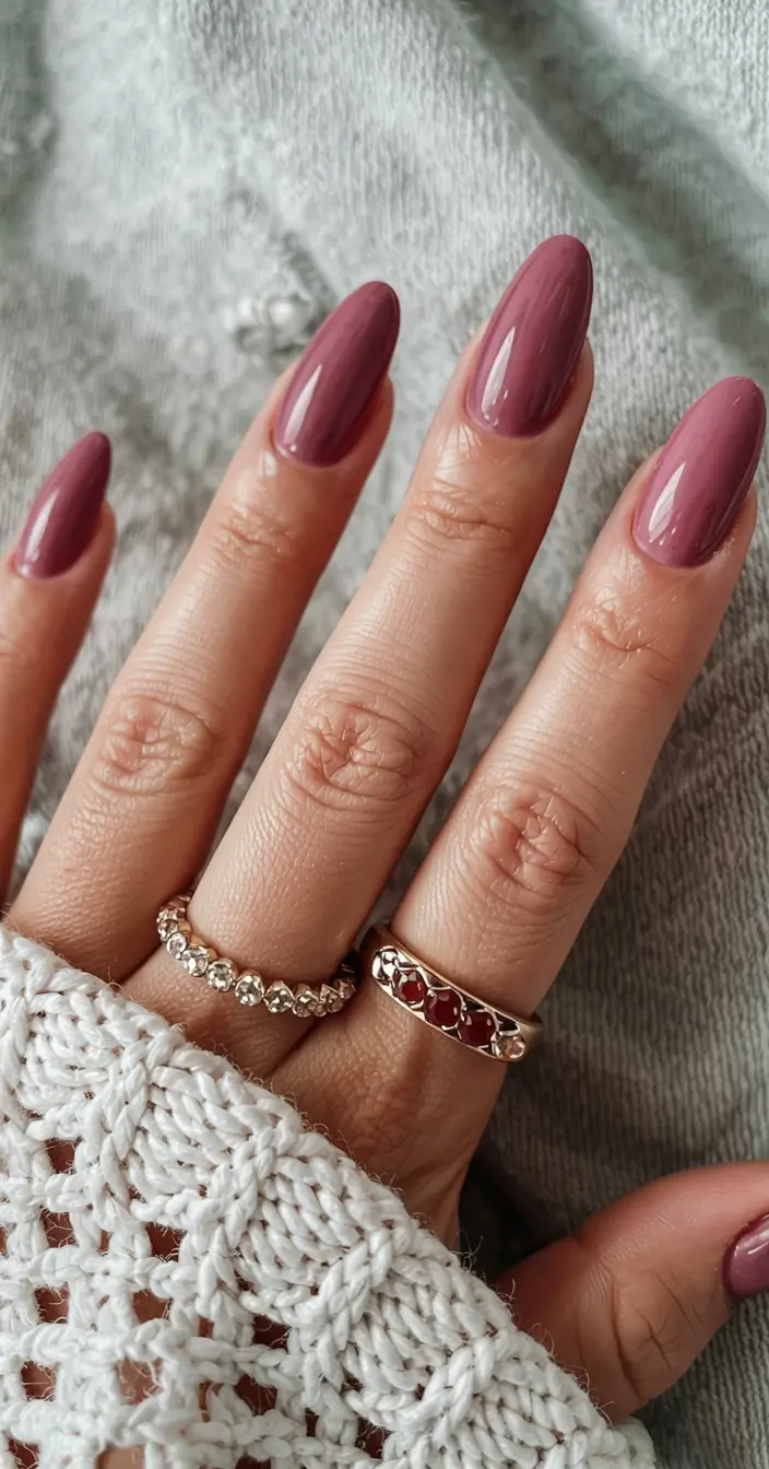 aura nails 2026 Dusty Rose Veil: Mauve Mood