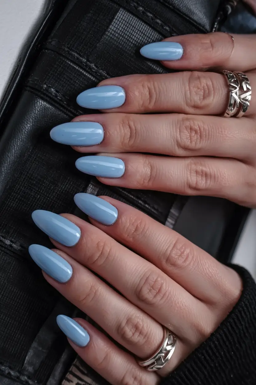 aura nails 2026 Powder Blue Mood