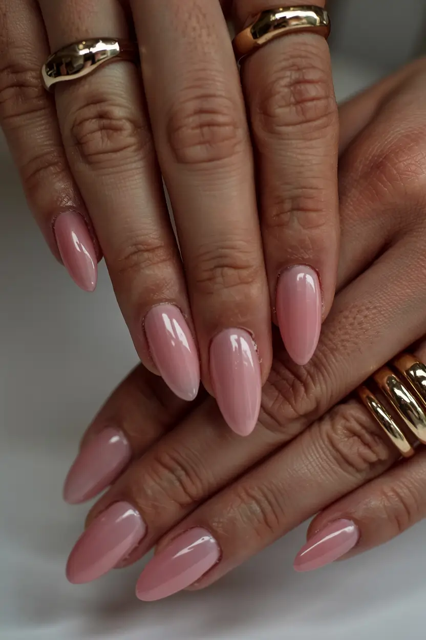 aura nails 2026 Pink Mirage: Glossy Rosé Tint