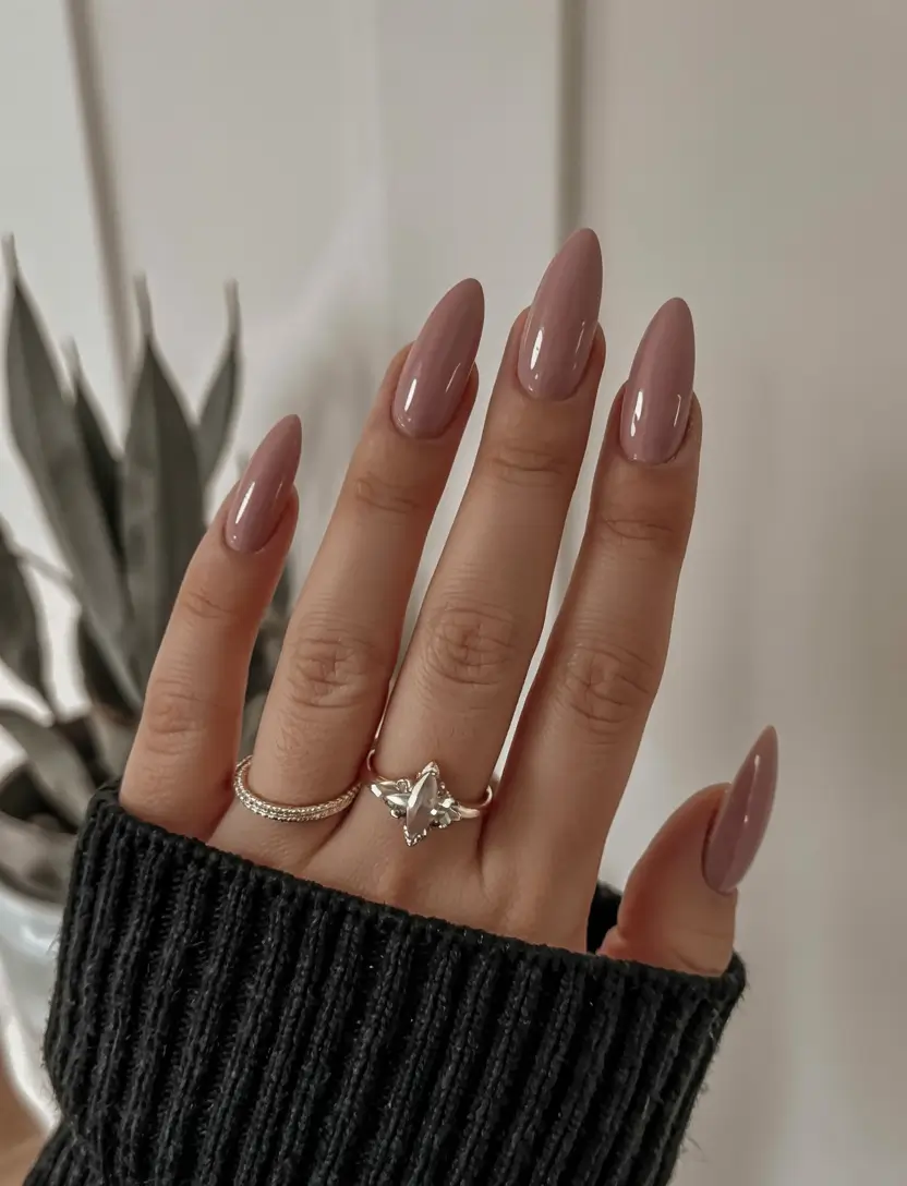 birthday nails 2026+Chic Simplicity in Dusty Rose