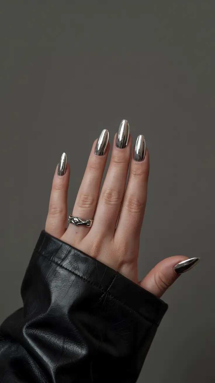 birthday nails 2026+Silver Mirror Queen