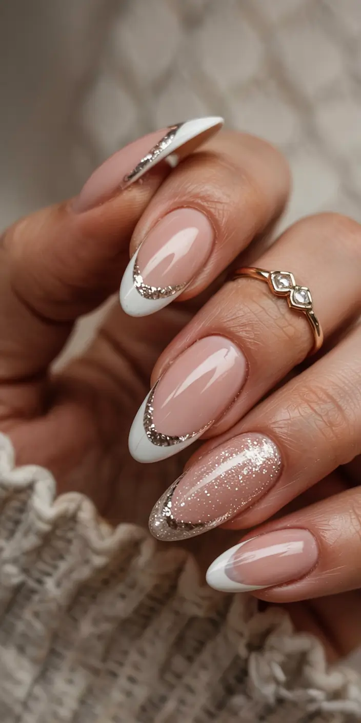 birthday nails 2026+Refined Glamour with a Touch of Gold