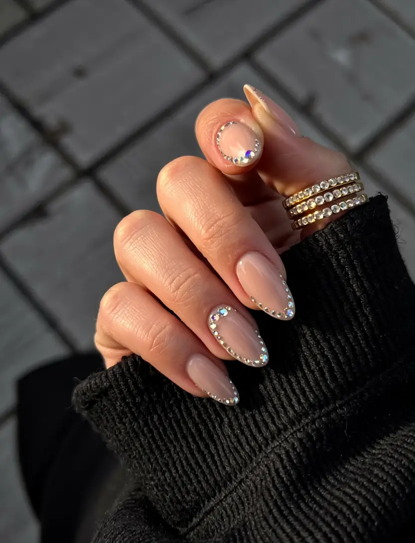 birthday nails 2026+Diamonds Around the Cuticle