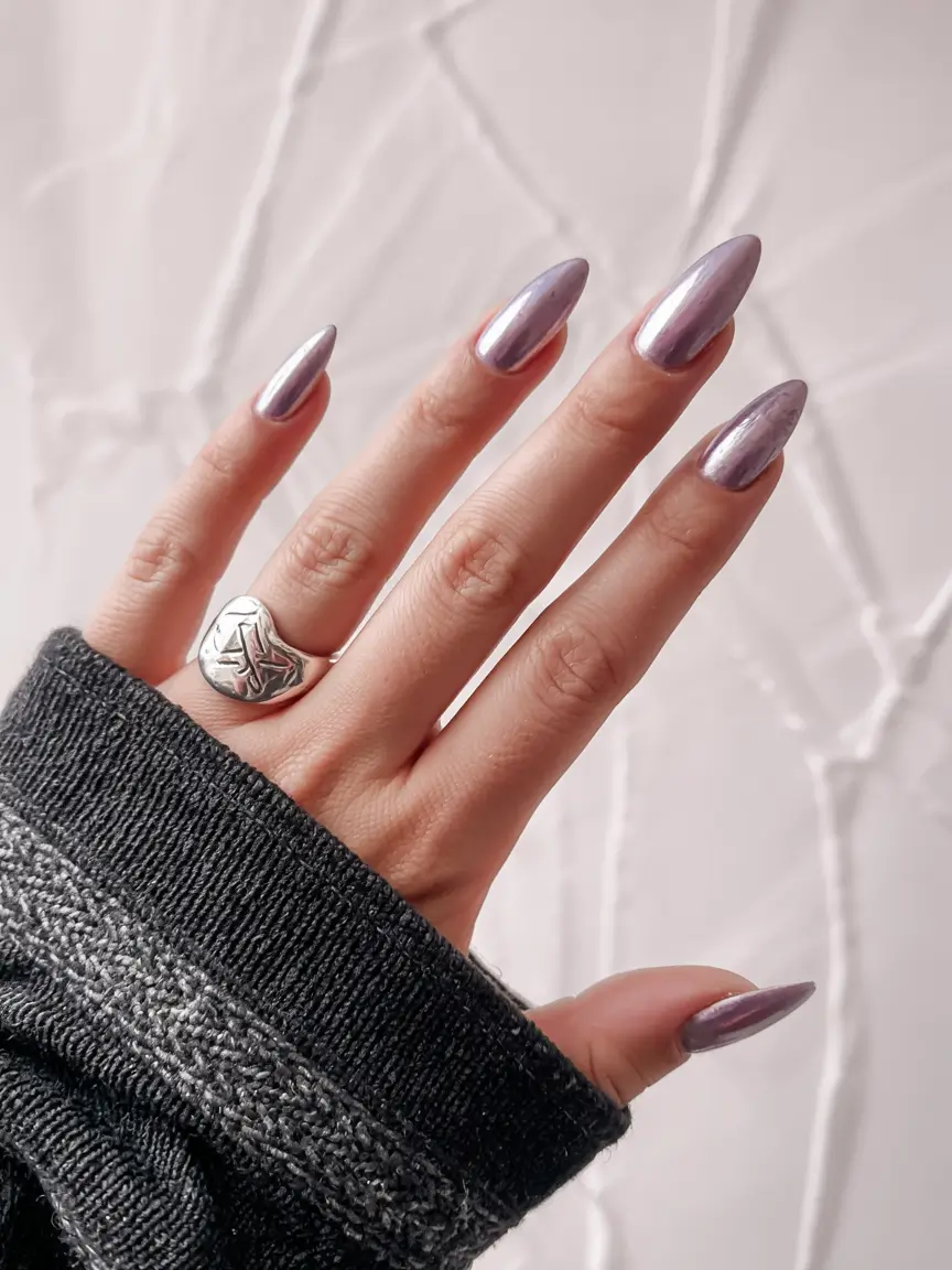 birthday nails 2026+Lavender Chrome with an Edge