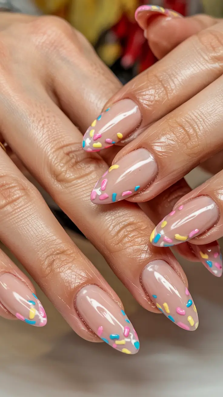 birthday nails 2026+Birthday Cake Sprinkle Tips