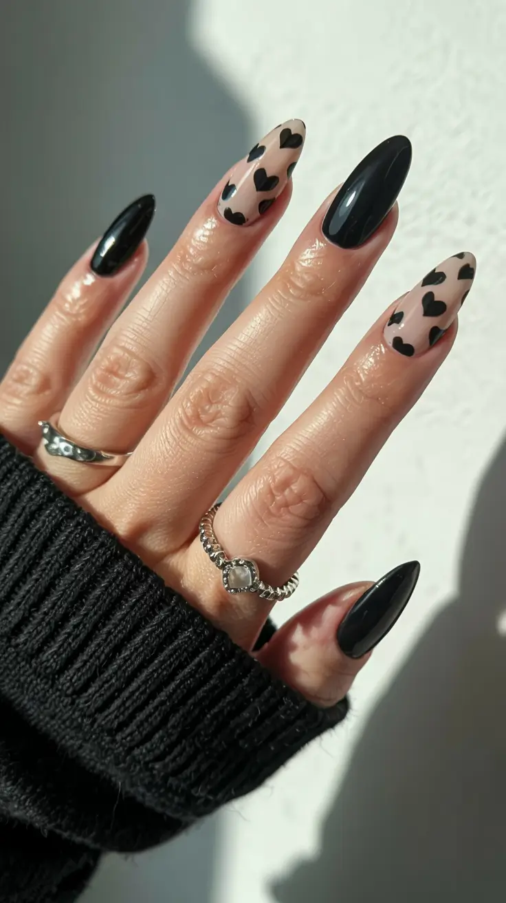 black nails 2026 Heartbreaker Chic