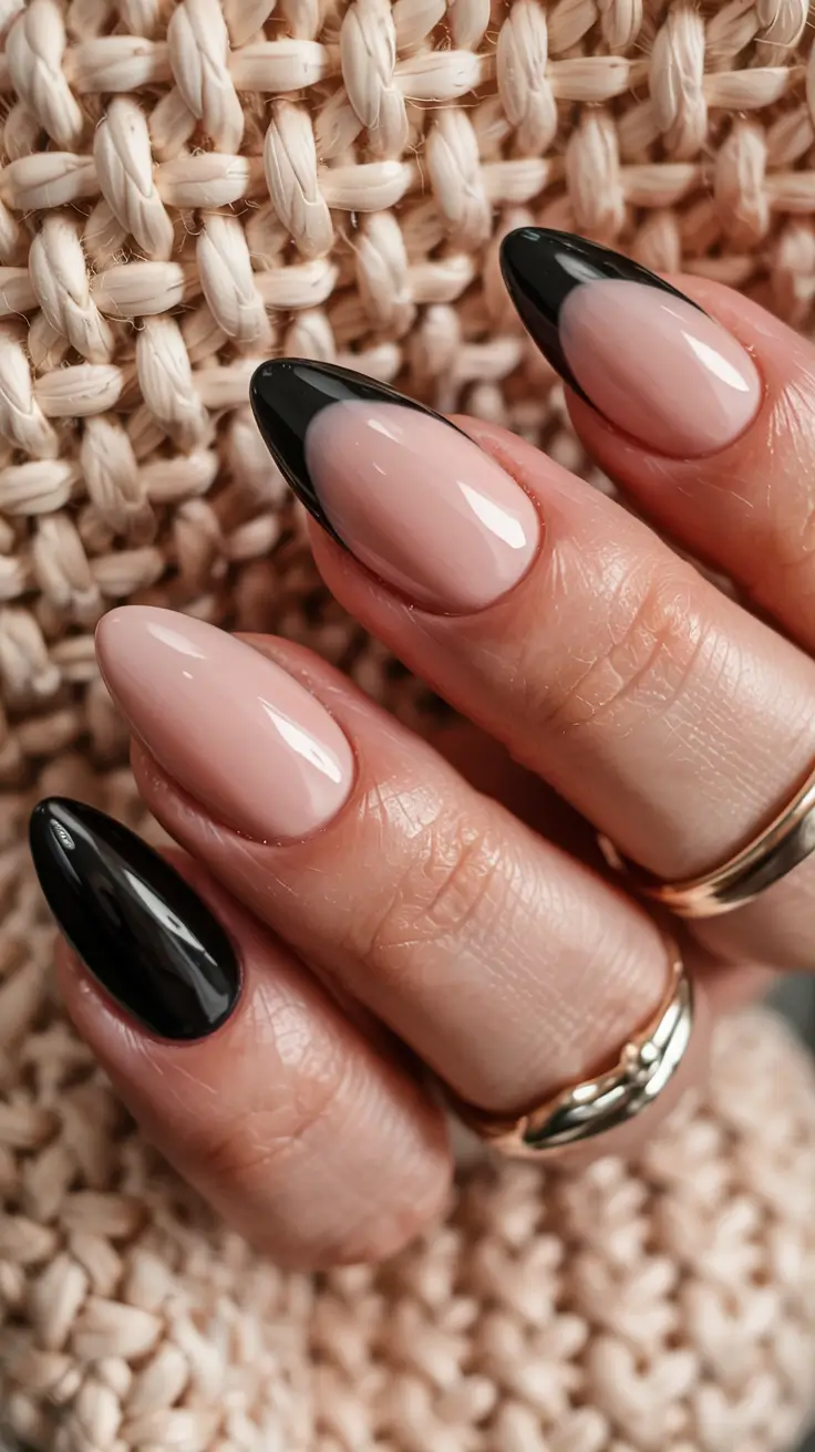 black nails 2026 The Modern French with a Twist