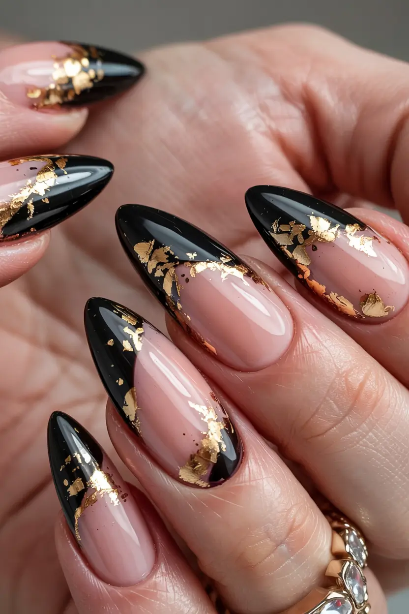 black nails 2026 Golden Hour Glam