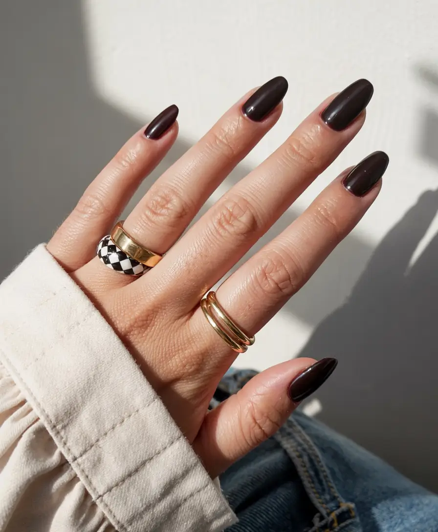 black nails 2026 Minimal Matte with Warm Undertones