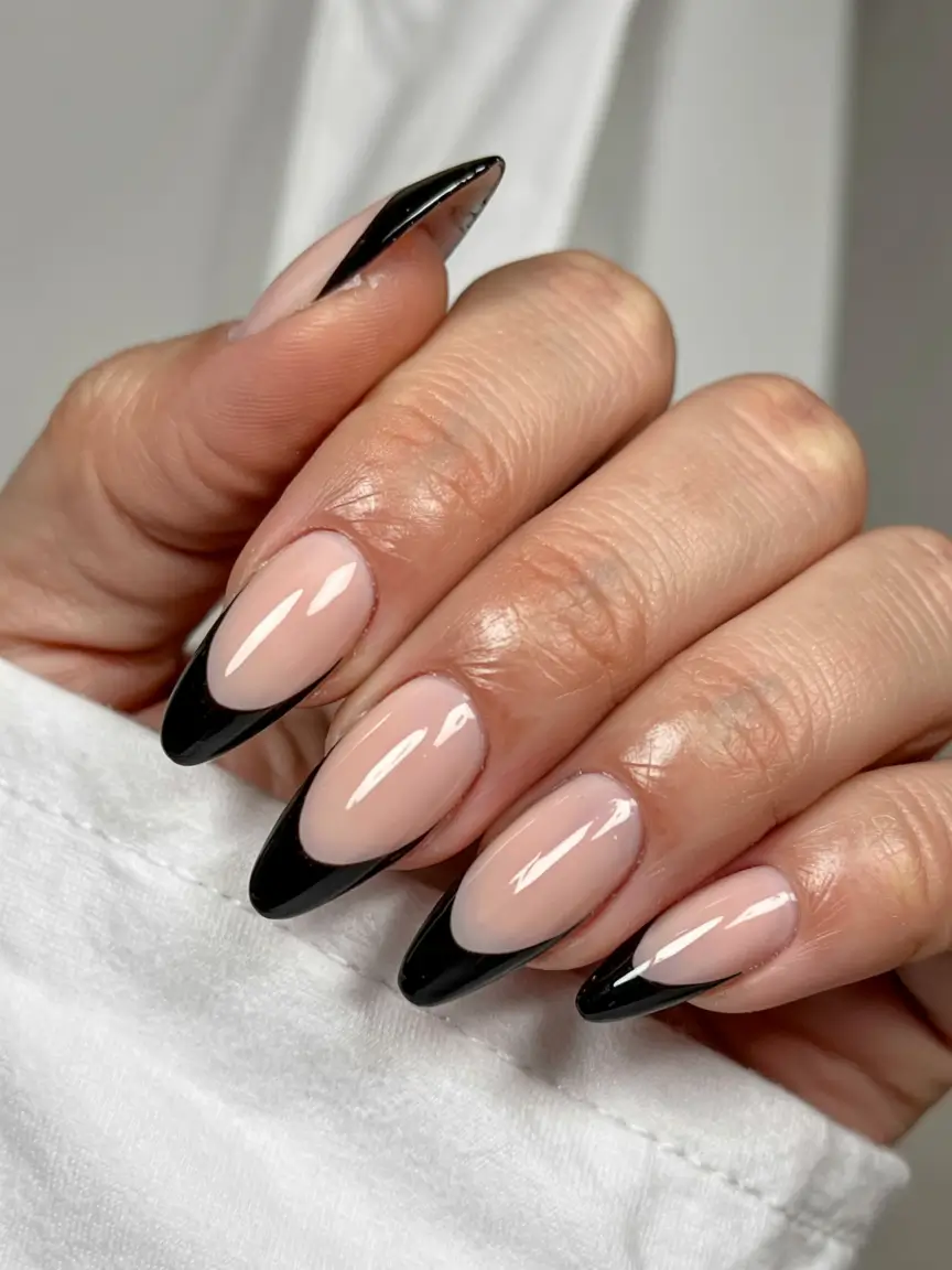 black nails 2026 Soft Fade, Hard Edge
