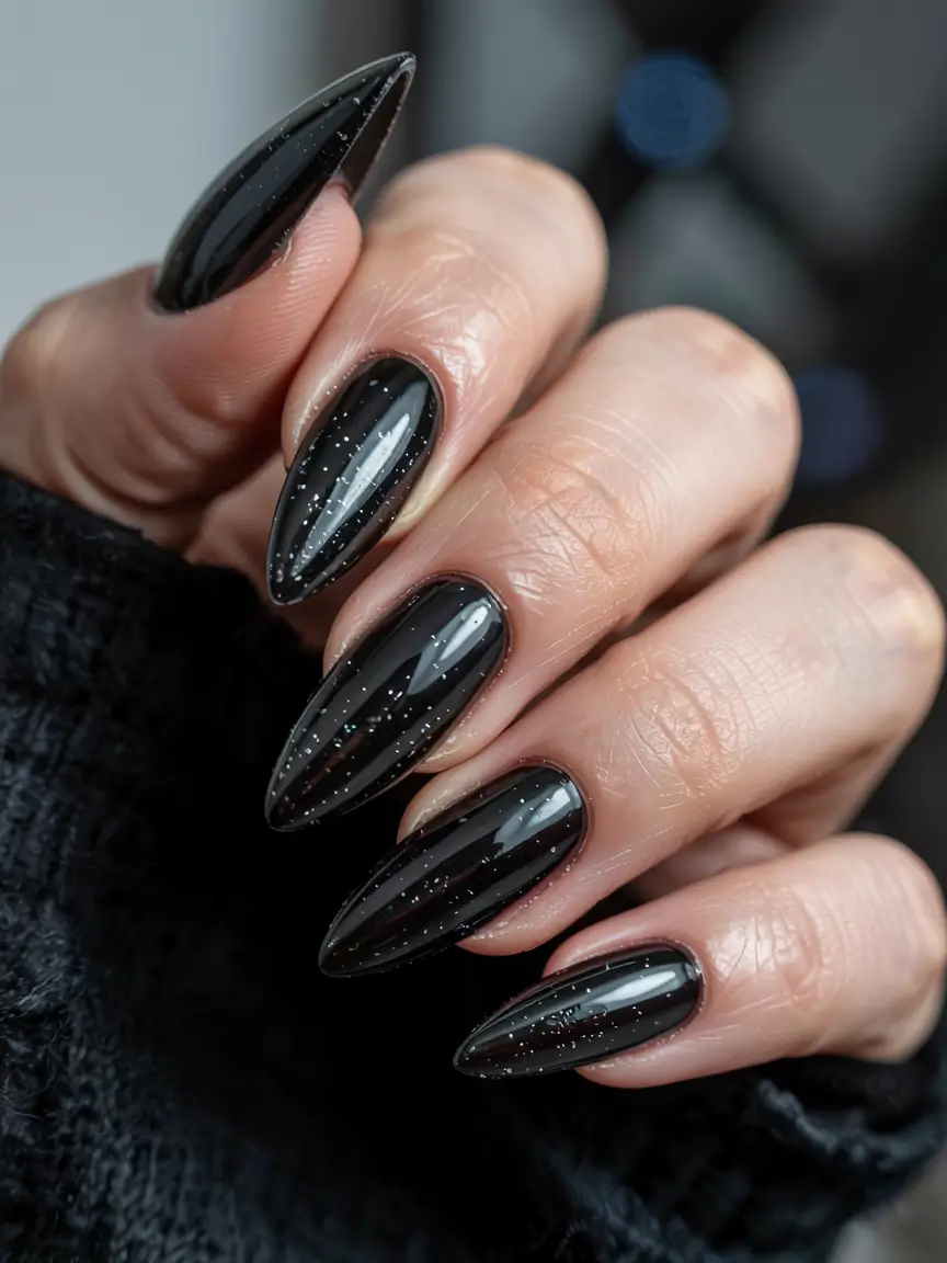 black nails 2026 Cosmic Blackout