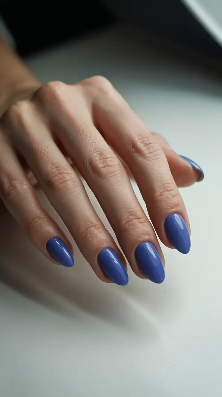 blue nails 2026 Stormy Periwinkle That Speaks Soft Power