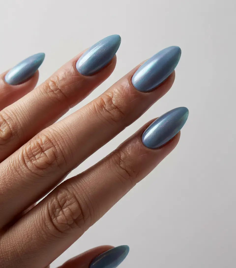 blue nails 2026 Sheer Pearl Blue That Glows