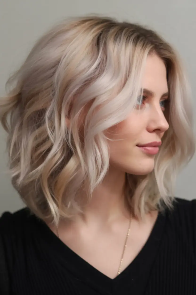 bob hairstyles ideas 2026 Cool-Toned Platinum Wavy Bob