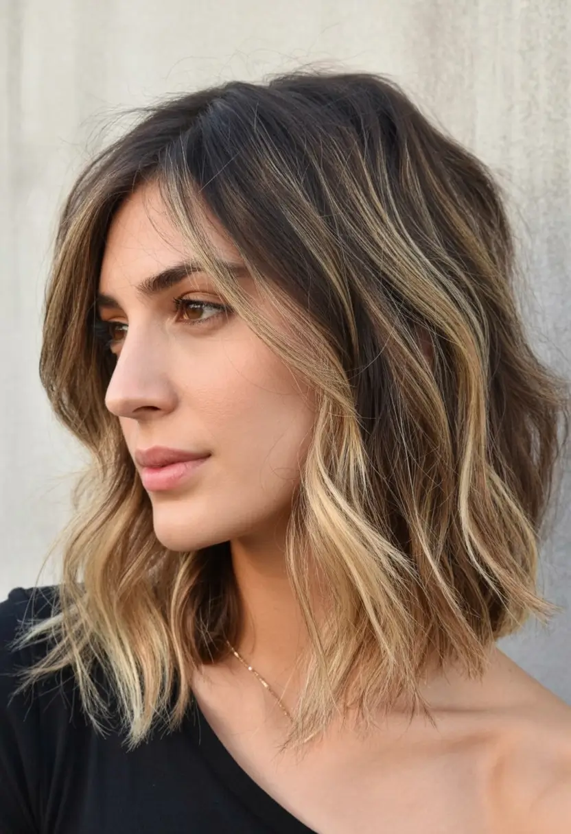bob hairstyles ideas 2026 Wavy Bob with High-Contrast Face Highlights