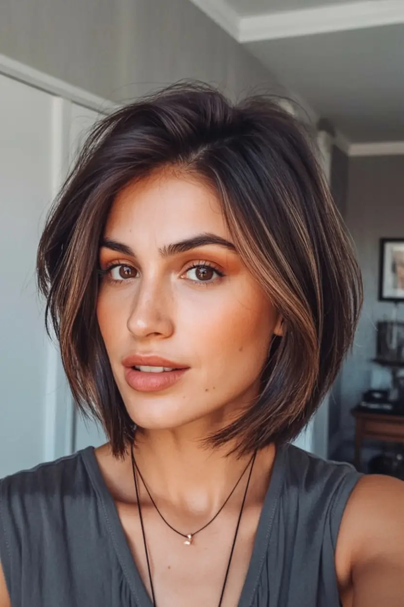 bob hairstyles ideas 2026 Voluminous Blowout Bob with Tousled Layers