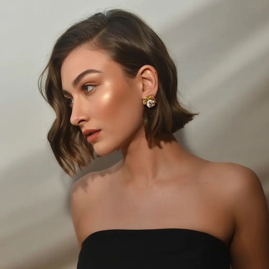 bob hairstyles ideas 2026 Side-Parted Sleek Bob with Natural Texture