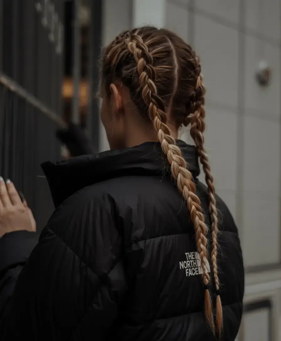 braids hairstyle ideas 2026+Clean Winter Braids with a High-Contrast Part