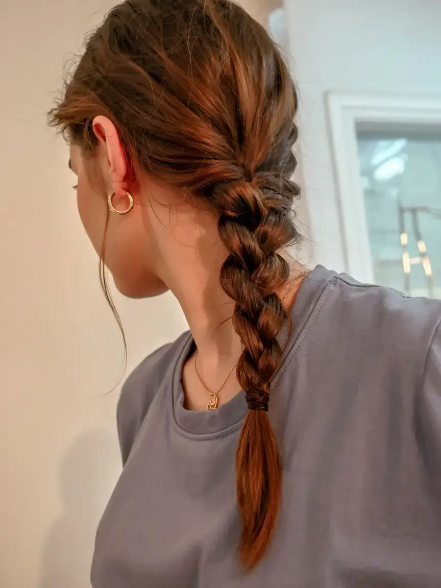 braids hairstyle ideas 2026+Low-Slung Casual Braid with Natural Volume