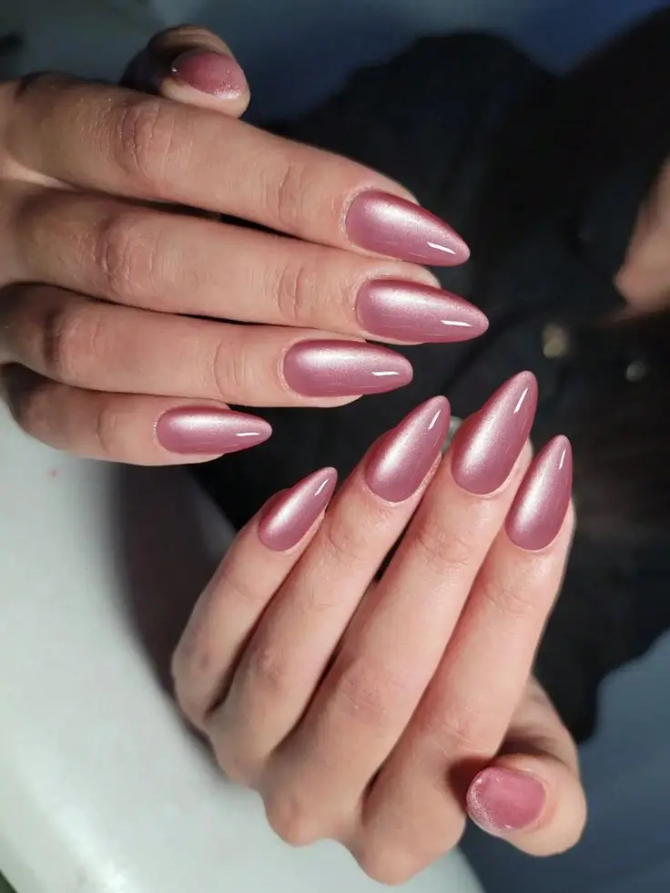 cat eye nails 2026 Rosewood Velvet With a Dusty Glow
