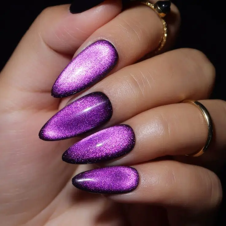 cat eye nails 2026 Electric Amethyst With Lunar Depth